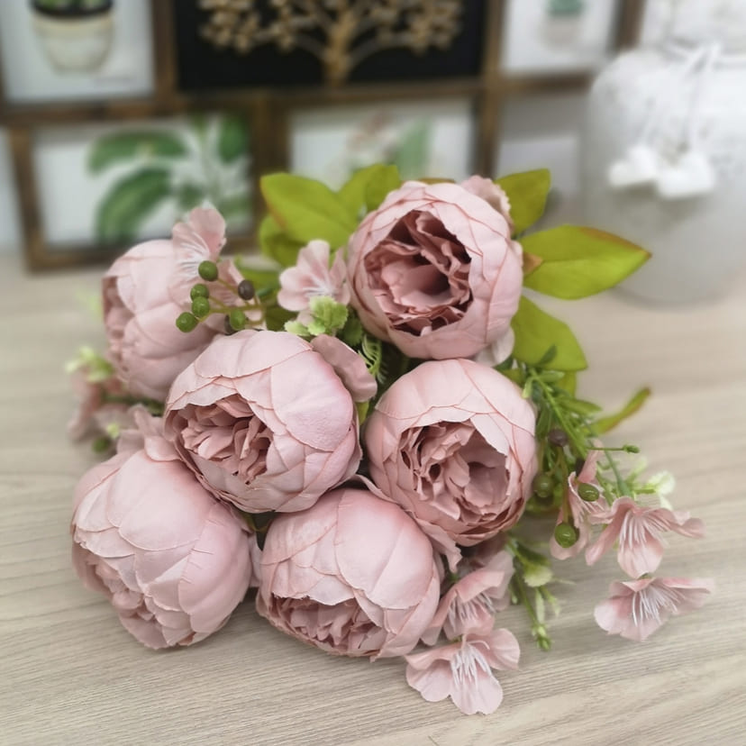 Искусственные цветы в Севастополе | Цветы искусственные «Пионы», розовый, винтаж, букет