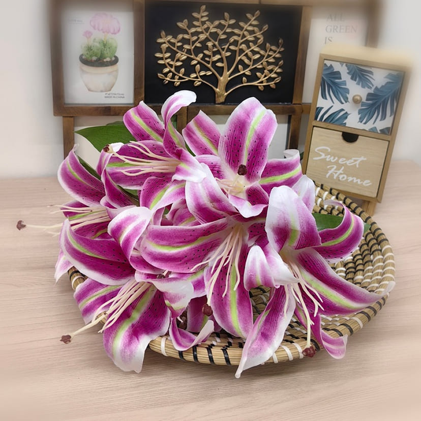 Искусственные цветы в Севастополе | Цветы искусственные «Лилии крупные», розово-сиреневые, букет