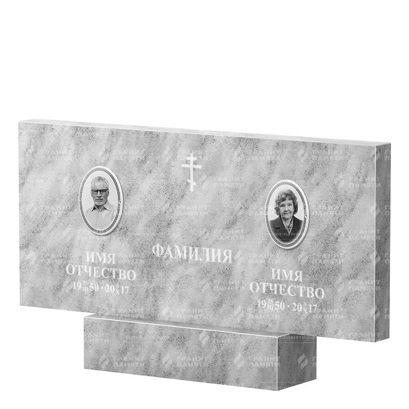 Памятники из мрамора в Севастополе | Двойной мраморный памятник, прямой