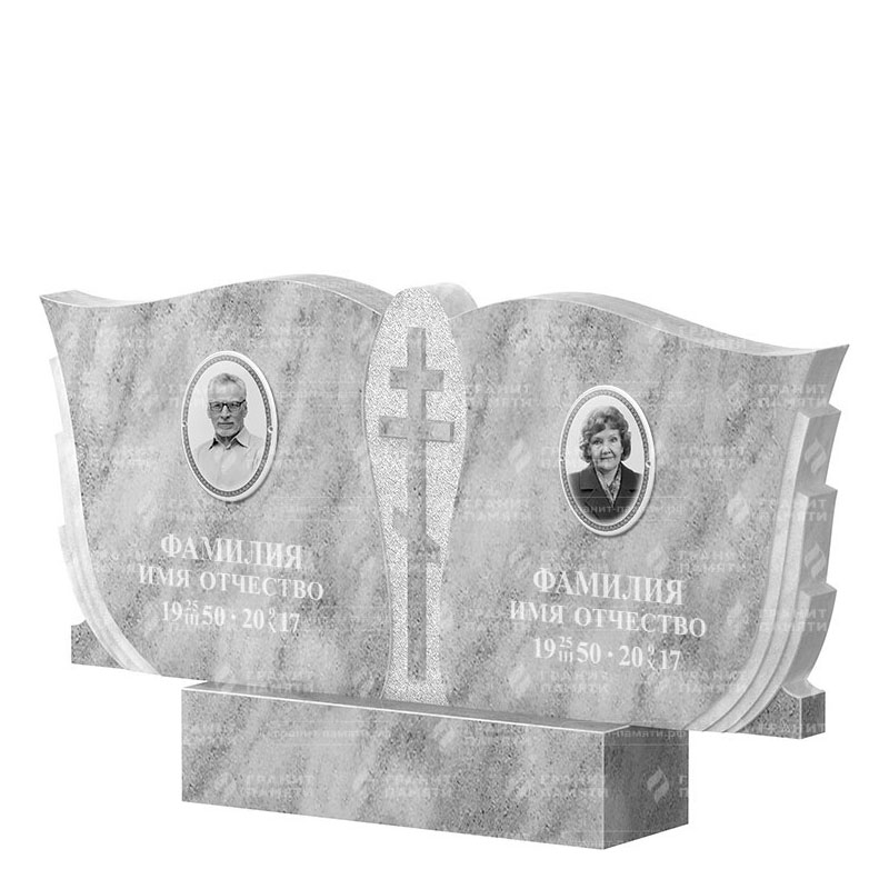 Памятники из мрамора в Севастополе | Двойной мраморный памятник ФМ-136