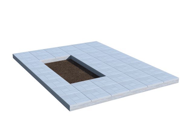 Площадки на могилу в Севастополе | Площадка с тротуарной плиткой (под цветник)