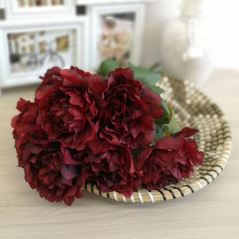 Искусственные цветы в Севастополе | Цветы искусственные «Пионы», бордовые, букет