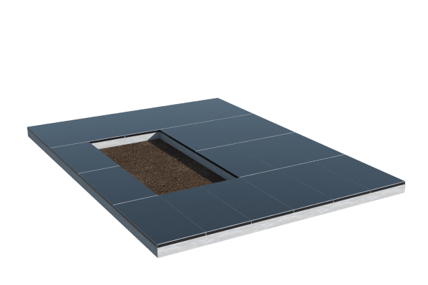 Площадки на могилу в Севастополе | Площадка с облицовкой гранитом Габбро (под цветник)