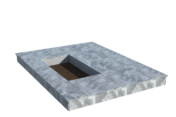 Площадки на могилу в Севастополе | Площадка с вертикальной (15 см) мраморной облицовкой (под цветник)