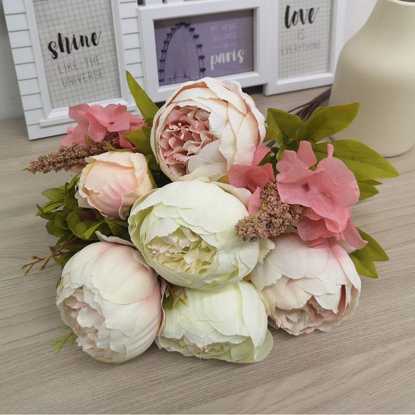 Искусственные цветы в Севастополе | Цветы искусственные «Пионы», молочно-розовые, букет