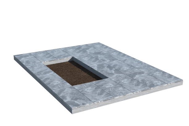 Площадки на могилу в Севастополе | Площадка с мраморной облицовкой (под цветник)