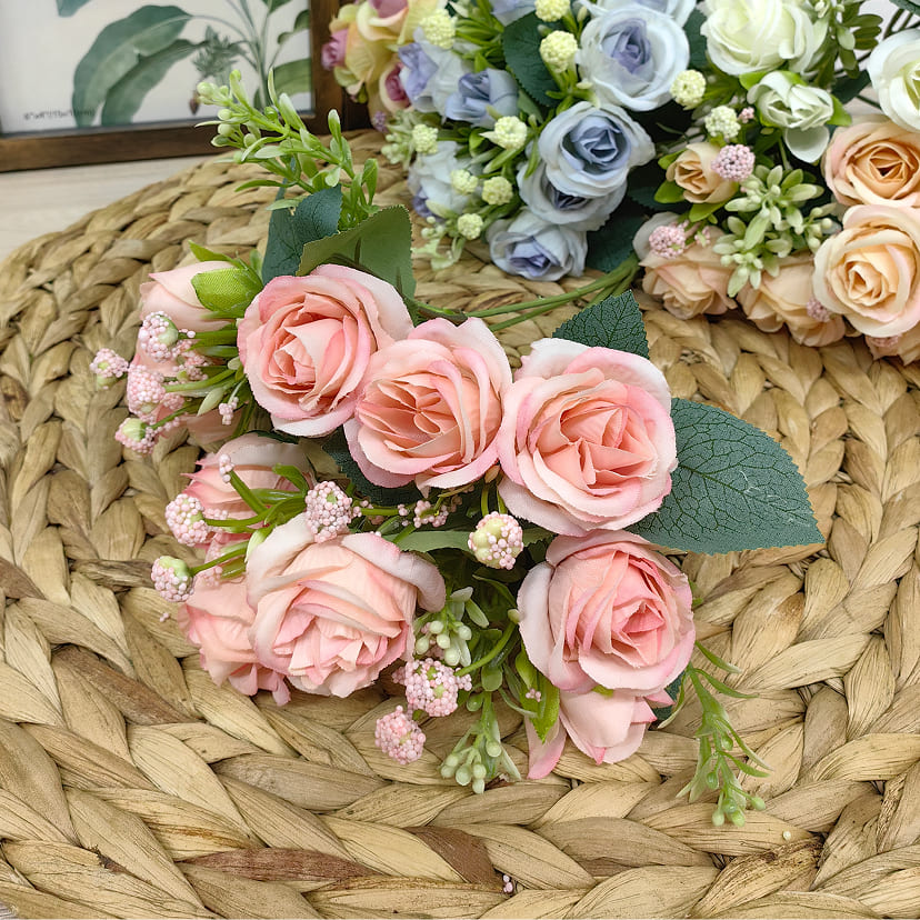Искусственные цветы в Севастополе | Цветы искусственные «Розы», нежно-розовые, букет