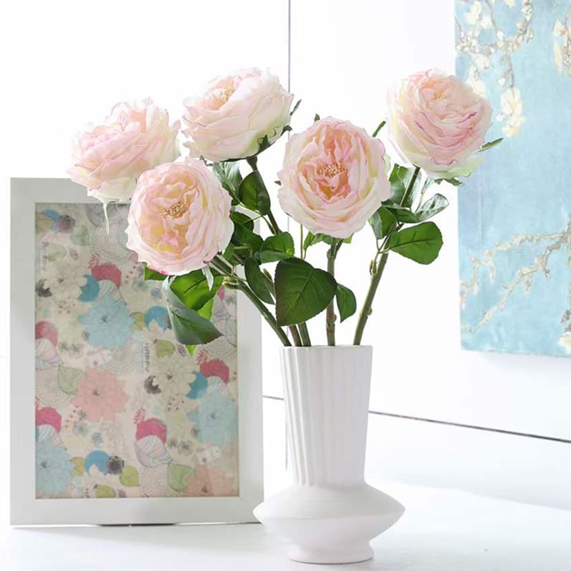 Искусственные цветы в Севастополе | Цветок искусственный «Роза пионовидная», молочно-розовая, одиночный