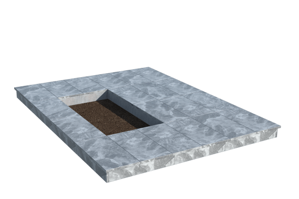 Площадки на могилу в Севастополе | Площадка с вертикальной (10 см) мраморной облицовкой (под цветник)