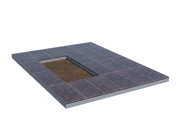 Площадки на могилу в Севастополе | Площадка с облицовкой Дымовским гранитом (под цветник)